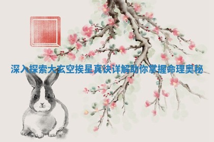 🅱 深入探索大玄空挨星真诀详解助你掌 🚥 握命理奥秘