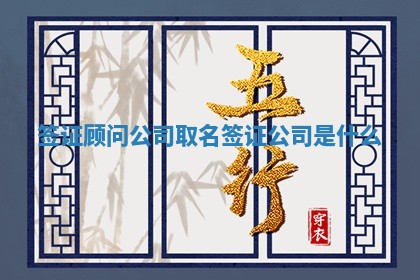 签证顾问 💽 公司取名 🤶 签证公司是什么